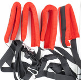 Balançoire sexuelle en métal et nylon rouge/noir avec triangle en acier (Kit)